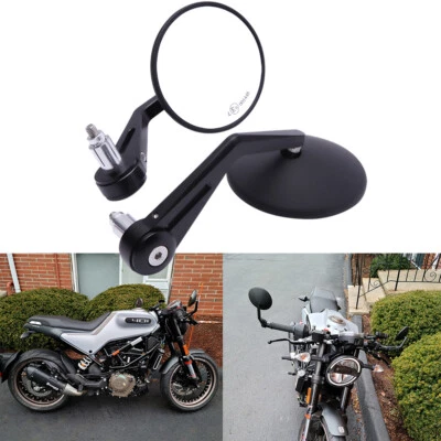Espejos retrovisores redondos negros para Husqvarna Vitpilen 401 para motocicleta 7/8" Foto 1 de 4