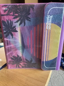 Retro 90s Theme Mead Trapper Keeper 1" Binder "Outrun Sunset" With Folders - Picture 1 of 11