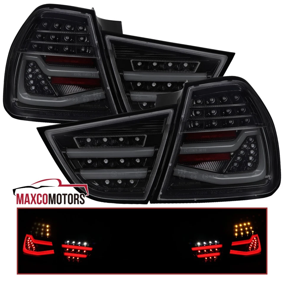 Black Smoke Tail Lights Fit 2009-2011 BMW E90 325i 328i 3-Series Sedan LED Lamps Foto 1 de 4