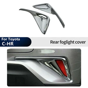 Chrome 2pcs Rear Fog Lamp Bumper Light Cover Trim For Toyota C-hr Chr 2018-2022 - Picture 1 of 8