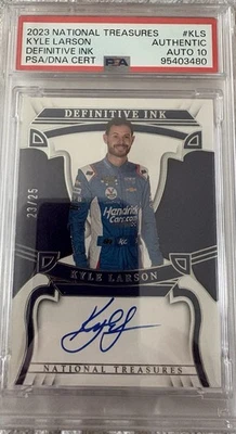 2023 Kyle Larson NASCAR 2x Champion, Autographed, PSA Auto 10, Numbered 23/25 - Image 1 of 3