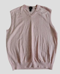 Jos. A .Bank Sweater Vest Mens Sz XL Pink V-Neck 100% Pima Cotton - Picture 1 of 3
