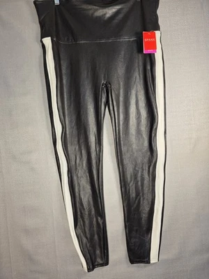 Leggings Spanx L70321 para mujer negros/blancos de imitación de cuero talla 3XL Foto 1 de 4