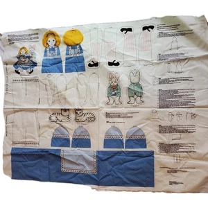 Panel de tela para cortar y coser ALICIA EN EL PAÍS DE LAS MARAVILLAS para crear muñeca de peluche conejo gato - Imagen 1 de 7