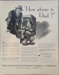 1941 The Union Central Life Insurance Company Vintage Ad 14 x 10 How about it - Picture 1 of 1