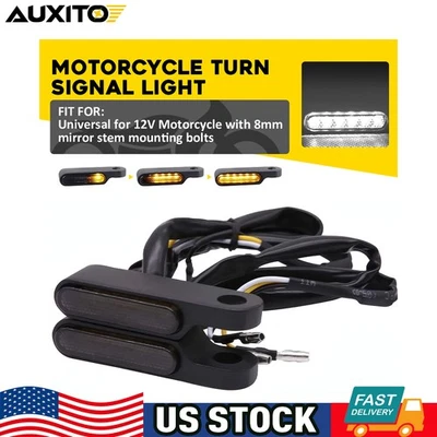 Luces intermitentes ámbar indicador de señales de giro LED para motocicleta Harley Chopper N Foto 1 de 4