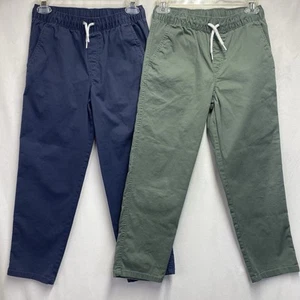 Cat & Jack Lot Of 2 Relaxed Tapered Drawstring Pants Boys Size 12 Green-Blue - Picture 1 of 22