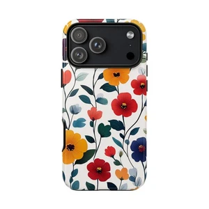 Phone Ink Case for iPhone / Galaxy / Pixel – Minimalist Flower Pattern on White - Picture 1 of 257
