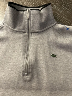 Pullover Lacoste para Hombres FR 6 / US XL Gris 1/4 Cremallera Ropa Activa Exterior Golf Preppy Foto 1 de 4