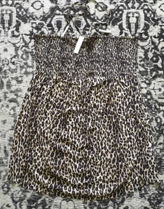 Brown animal print halter neck strapless sun dress ACCESSORIZE XL 18 20 NWT - Picture 1 of 2