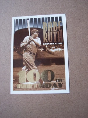 Tarjeta de béisbol Babe Ruth 1995 Topps 100 cumpleaños #3 casi nueva o mejor Foto 1 de 2
