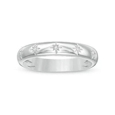 10K White Gold Band Ring With Natural Round Diamonds Fine Jewelry Gift For Her Foto 1 de 4