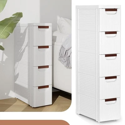 Armario de nicho estrecho con ruedas, estante de nicho carro de nicho con 4/5 cajones - Imagen 1 de 4