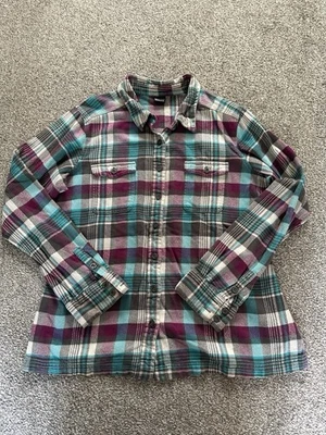 Женская рубашка Patagonia, размер средний, фиолетовый, клетчатый, на пуговицах, фланелевый, (xxx) - Изображение 1 из 4