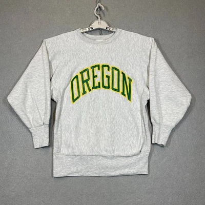 Suéter De Colección Oregon Ducks Para Mujer Gris Mediano Campeón Tejido Inverso Cuello Redondo Años 90 Foto 1 de 4