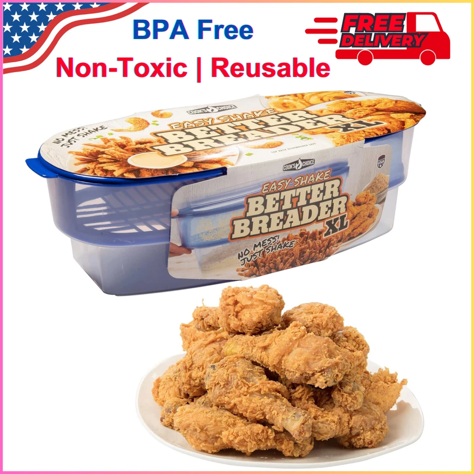 Cook's Choice Original Better Breader Batter Bowl- All-in-One Mess Bread...