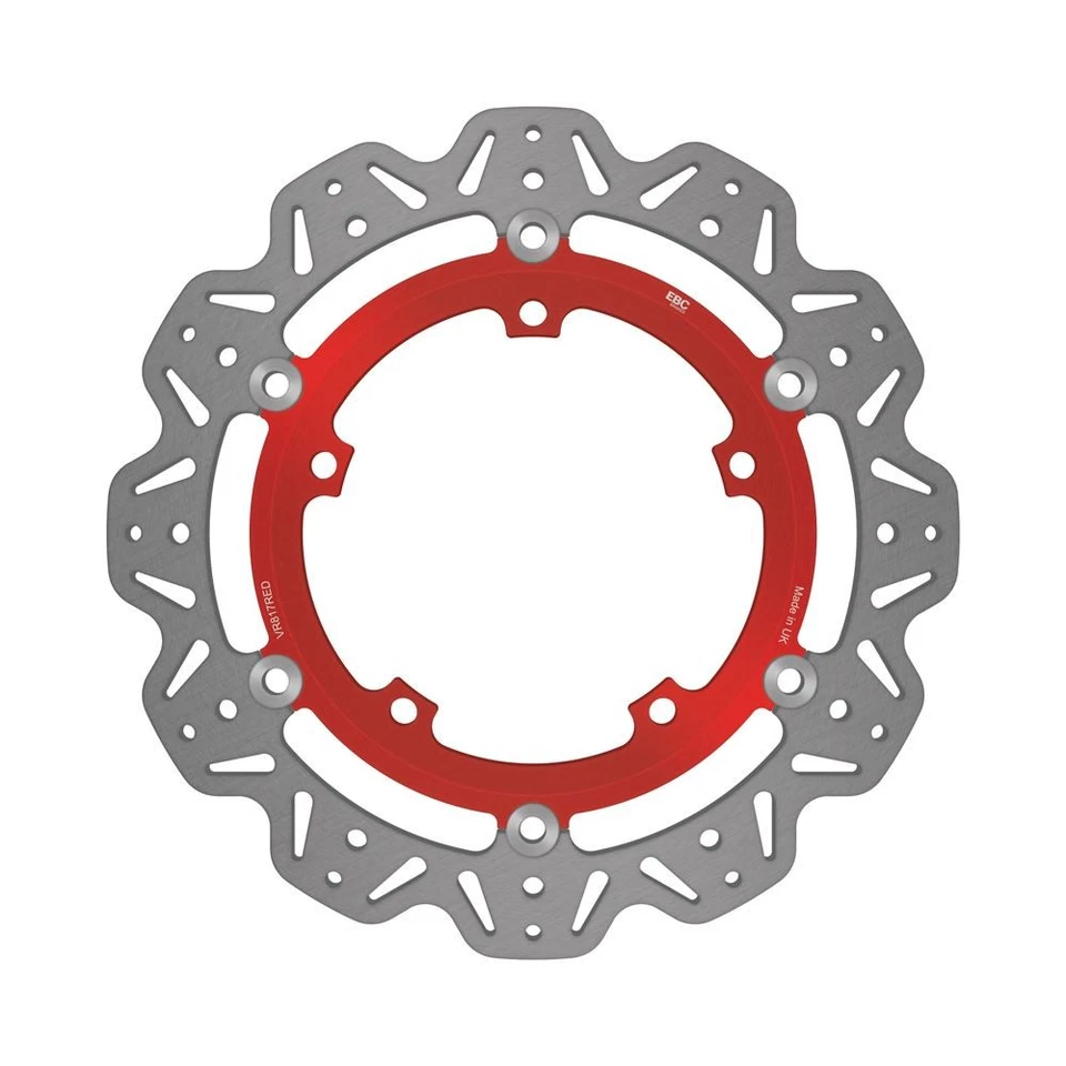 Rotor EBC Float Vee FR cubo vermelho dianteiro esquerdo para Triumph Speed Triple S ABS 2017-18 - Imagem 1 de 1