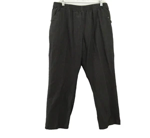 Chic Womens Pants Petite 18 Black Micro Check Pull-On Pockets 100% Cotton Casual - Picture 1 of 7