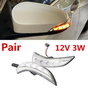 Pair Dynamic Amber Side Mirror Signal Lights Waterproof For Toyota Venza Corolla - Picture 1 of 9