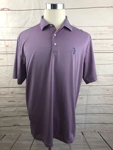 Peter Millar Summer Comfort Golf Polo Blue/Purple Striped Polyester/Spandex Sz L - Picture 1 of 10