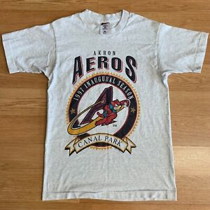 Vintage 1997 MiLB Akron Aeros Inaugural Season Canal Park T-Shirt Men's Size S