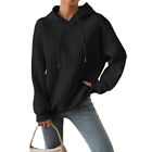 Women Plain Long Sleeve Hoodies Jumper Loose Casual Hooded Pullover Sweatshirt