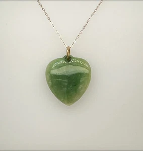Herz Jade 20,14 Karat Anhänger 14 KYG 16,0" lang - Bild 1 von 4