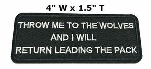 Parche bordado Throw Me To the Wolves aplique emblema insignia motociclista planchado - Imagen 1 de 12
