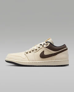 Nike Air Jordan 1 Low Premium Men's Shoes in Pale Ivory/Off-Noir/Baroque Brown - Picture 1 of 8