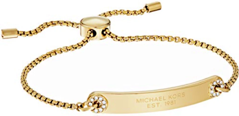 Michael Kors Womens Brilliance Gold Tone Adjustable Bracelet Crystals Mkj6351710