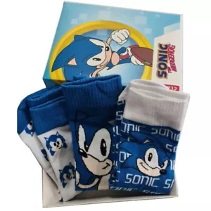 Juego de calcetines de regalo Sonic 39-45 juego de 3 ́s - Imagen 1 de 2