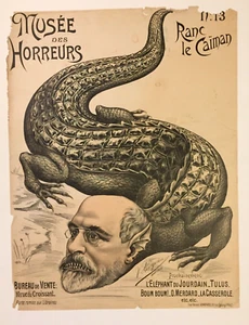 Musée des Horreurs No 13: Ranc le caïman, Original-Plakat LENEPVEU um 1900 Litho - Bild 1 von 1