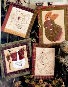 Treasured Friends ANGEL & SNOWMAN Quilt & Stitchery Winter Christmas Pattern - Picture 1 of 5