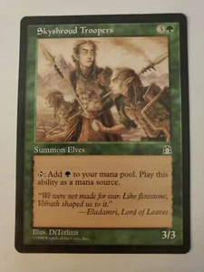 MTG Magic The Gathering Card Skyshroud Troopers Summon Elves Green Stronghold - Picture 1 of 2