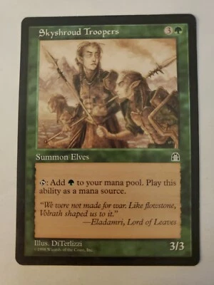 MTG Magic The Gathering Card Skyshroud Troopers Summon Elves Green Stronghold  - Image 1 of 2