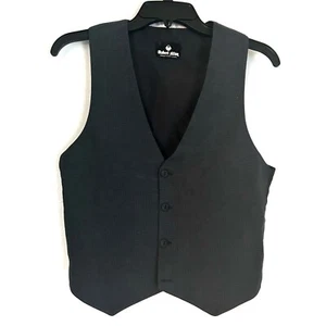 Robert Allan Boys Grey Black Suit Vest Single Breasted Button Formal Wedding L - Picture 1 of 12