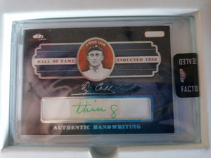 TY COBB ""SPORTCARDS"" HANDWRITTEN RELIC, ""EXPERIENCE"" WRITTEN BY TY COBB!