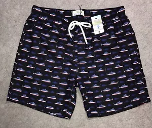 Neu mit Etikett Ocean & Coast Badehose Herren Medium USA Fisch gefüttert rot weiß blau 4. - Bild 1 von 12