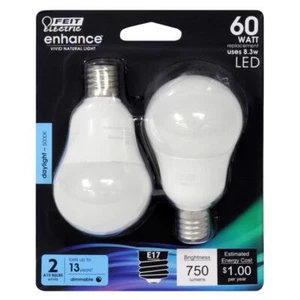 Feit Electric acre Enhance A15 E17 (Intermediate) LED Bulb Daylight 60 Watt Equi - Picture 1 of 1