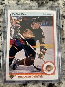🏒1990-91 Upper Deck Canucks Hockey Card #77 Vladimir Krutov RC🏒🔥🔥🔥