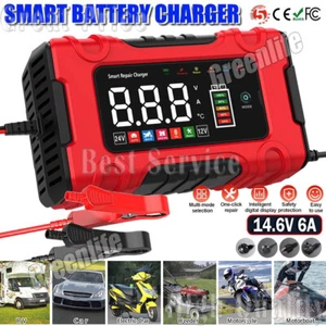 Automatic Intelligent Car Battery Charger 14.6A Pulse Repair Starter AGM/GEL SPM - Picture 1 of 19