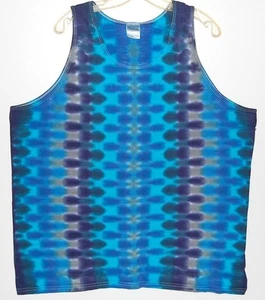 Men's TIE DYE Tank Top Blue DNA sm m l xl 2x 3x hippie art boho grateful dead - Picture 1 of 1