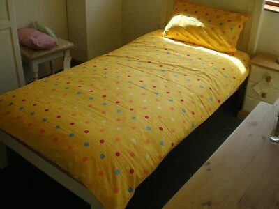 MR TUMBLE STYLE YELLOW SPOTTY SINGLE QUILT COVER AND PILLOW CASE KIDS - NEW