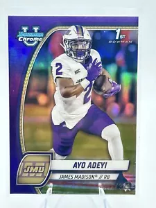 2024 Bowman University cromo #18 refractor púrpura Ayo Adeyi #/399 1896 - Imagen 1 de 2