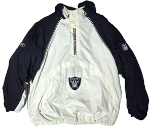 Vintage Reebok Oakland Raiders On Field NFL Team Bekleidung Jacke Herren Größe L 1/4 Reißverschluss - Bild 1 von 19
