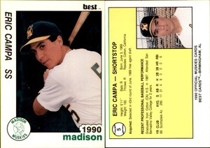 Eric Campa 1990 Best Madison Muskies #5 Card *AutographDen*