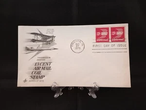USA 1973 FDC 13c air mail coil stamp aviation aircraft postal good used - Picture 1 of 4