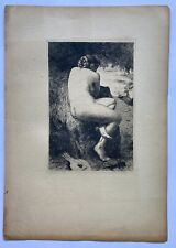 Radierung Romantiker  Frau Akt Frankreich 19. Jahrhundert Jean-Louis Charbonnel
