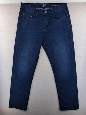 Chaps Denim Straight Fit Jeans Mens 34x32 Dark Wash Casual Everyday W34" - Image 1 of 4