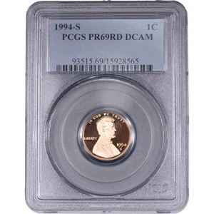 1994-S 1c Lincoln Memorial Cent Proof ~ PCGS PR69RD DCAM - Bild 1 von 2